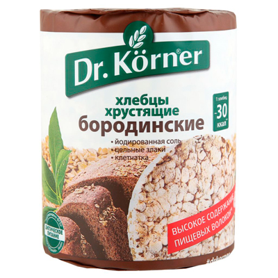 Хлебцы Dr.Korner бородинские, калорийность