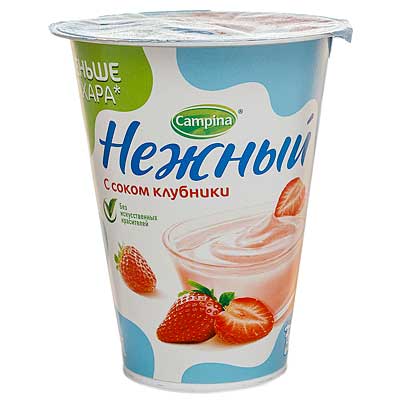 Йогурт Нежный с клубникой, калорийность