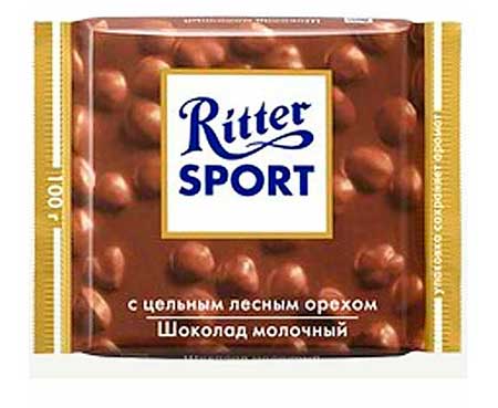 Шоколад Риттер Спорт (Ritter Sport) с фундуком, калорийность