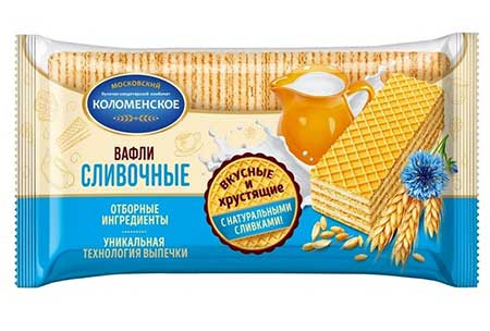 Вафли сливочные Коломенское, калорийность