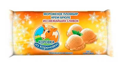 Мороженое крем-брюле Коровка из Кореновки, калорийность