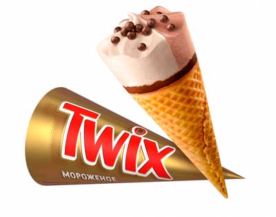 Мороженое Twix рожок, калорийность